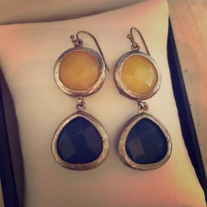 Cutest yellow & navy statement drop earrings!